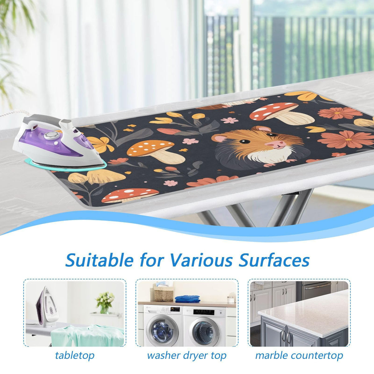 Ironing Mat Portable Ironing Pad Ironing Blanket for Table Top Heat Resistance Double