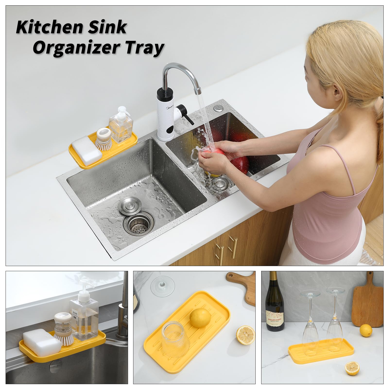 Silicone Kitchen Sink Organizer Tray for Multiple Usage