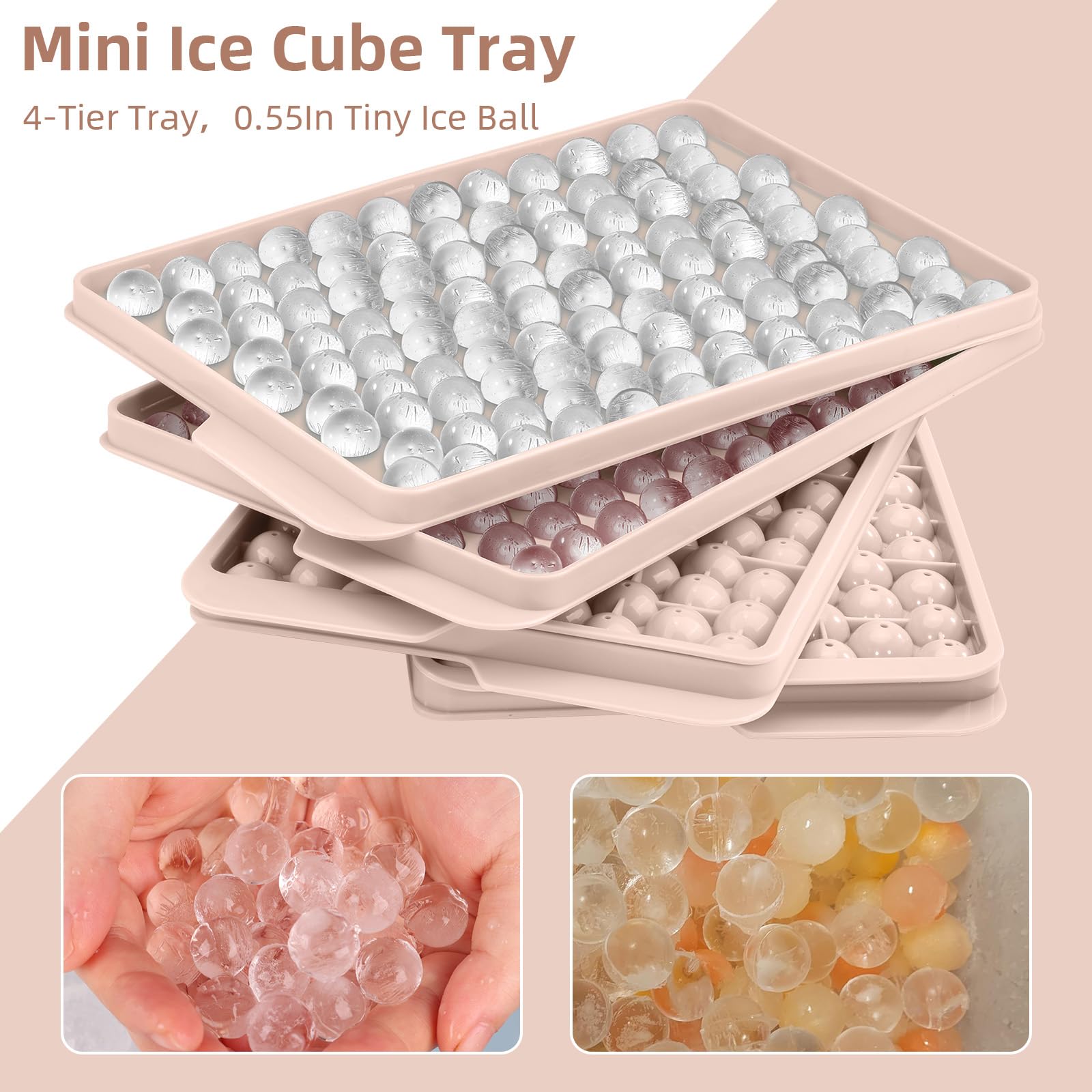 Mini Ice Cube Trays for Freezer with Lid (13.48 Ounce)