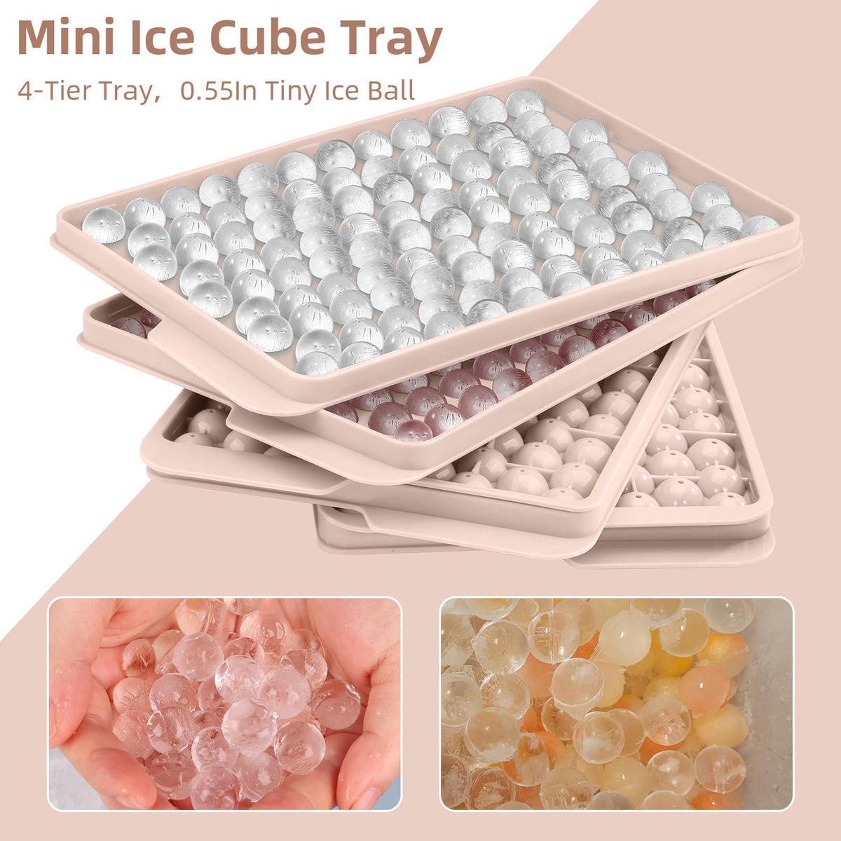 Mini Ice Cube Trays for Freezer with Lid (13.48 Ounce)