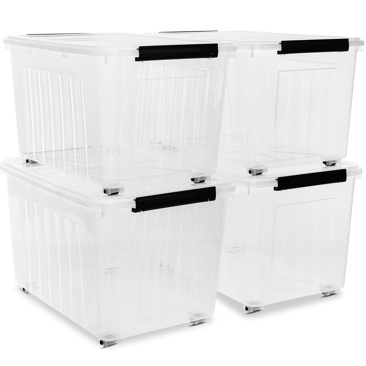 82 Quart Large Clear Plastic Storage Bins with Lids 4 (4 Count)