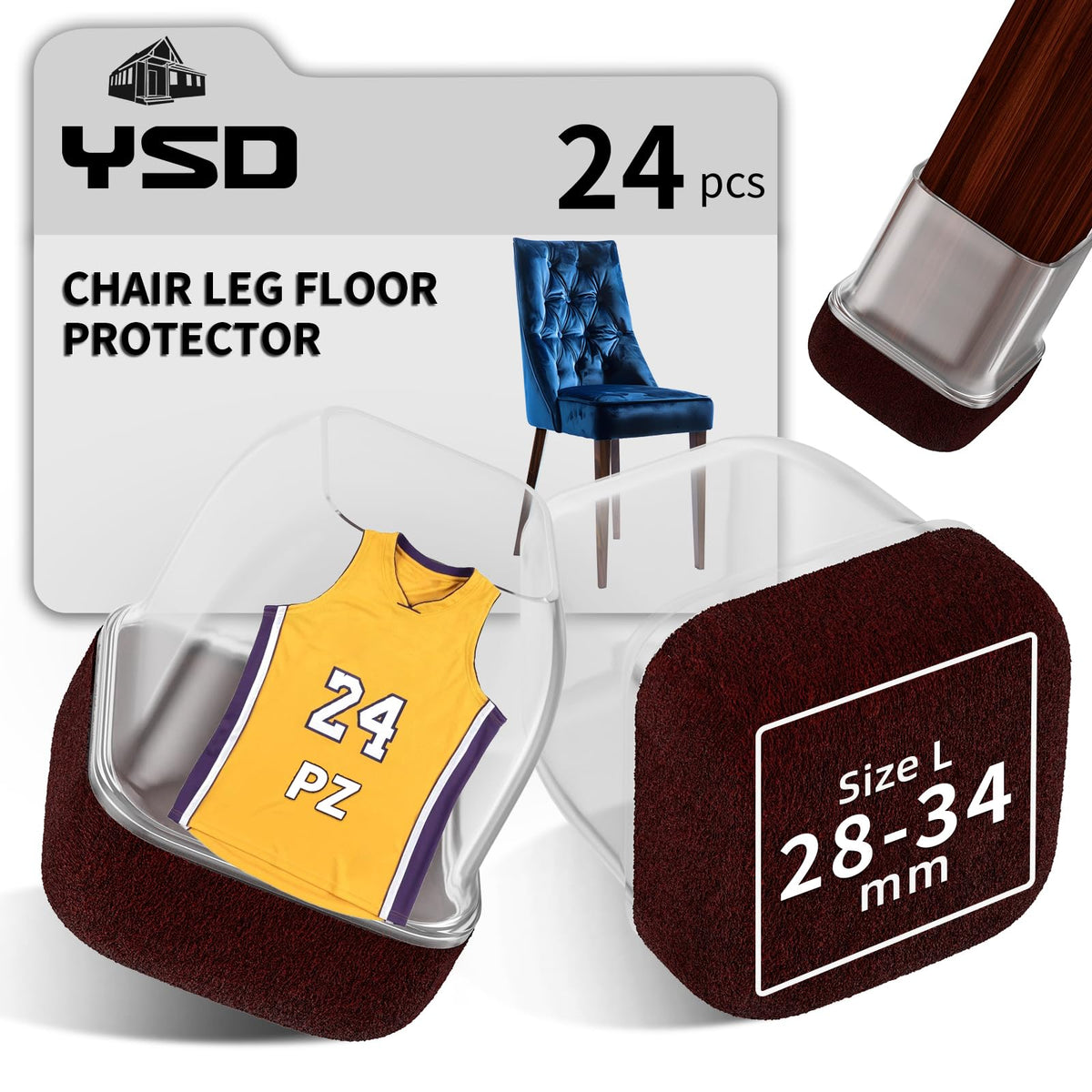 24PCS Silicone Chair Leg Floor Protectors (24 Count)