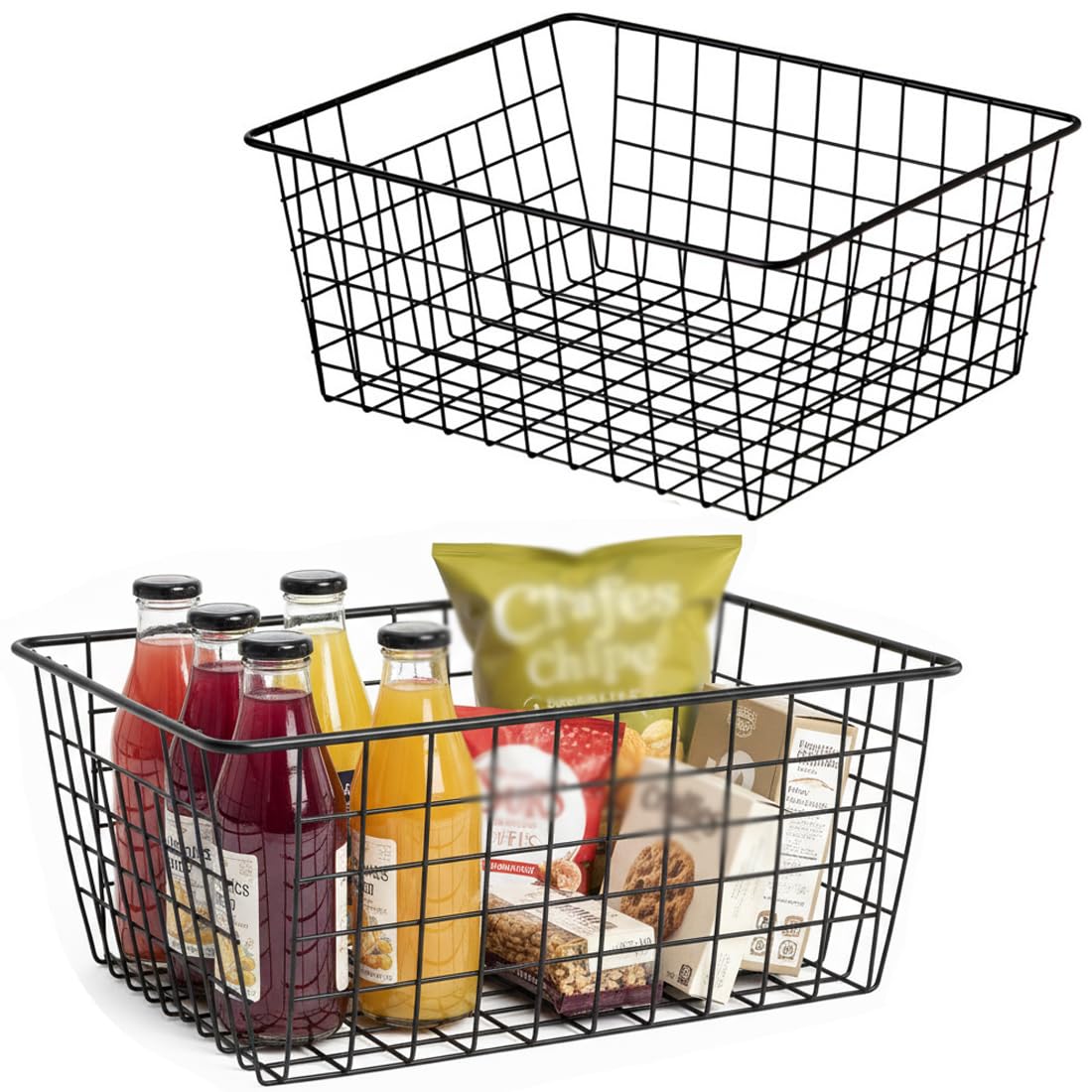 Kitchen Metal Wire Baskets Farmhouse Decor Metal Food Storage Organizer
