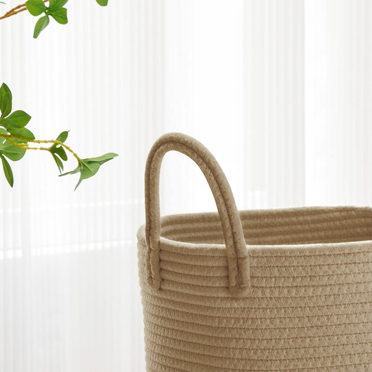 58L Tall Woven Laundry Basket Hamper