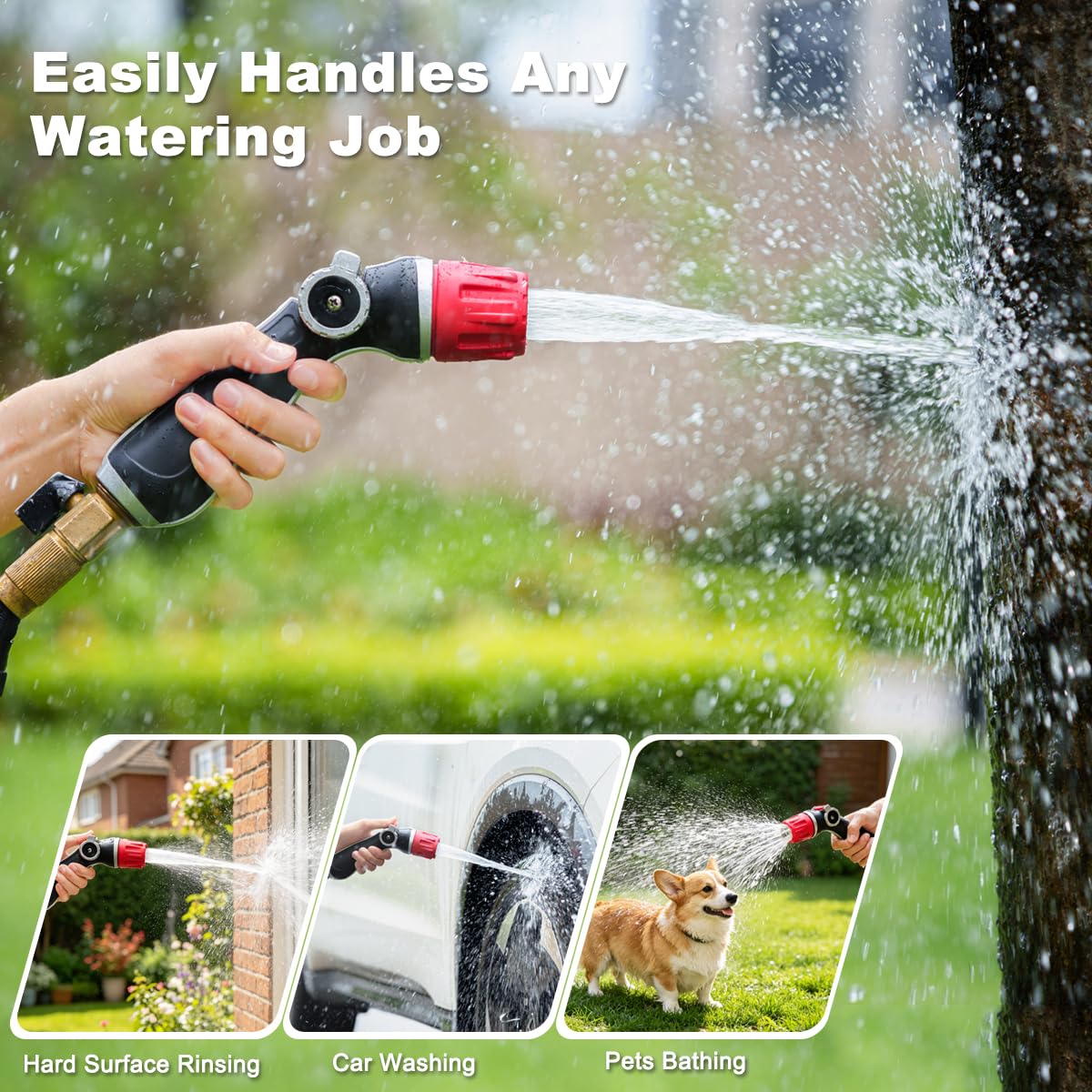 Upgraded Metal Garden Hose Nozzle Heavy Duty