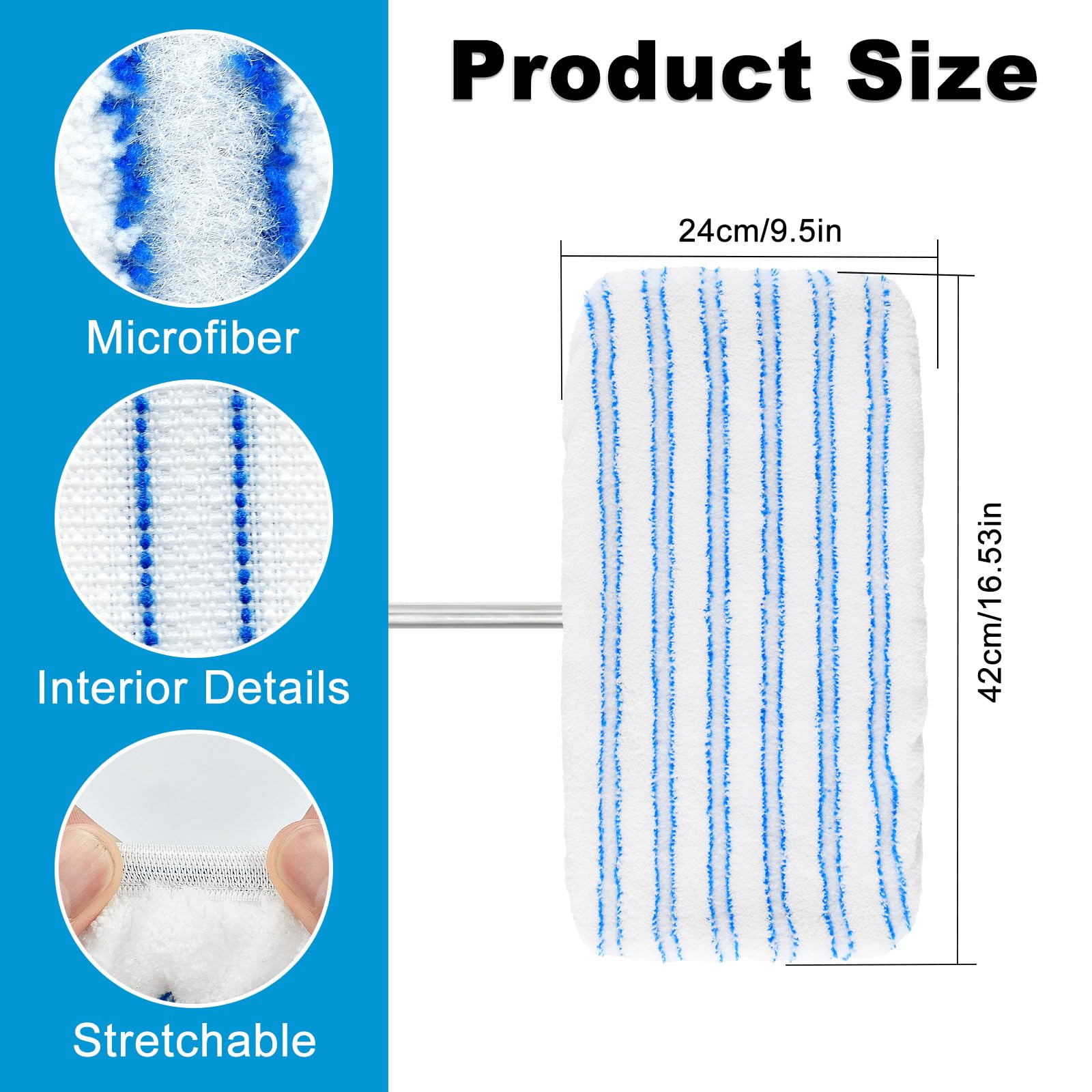 4 Pack Mop Heads Replacements for Ocedar Hardwood Floor 'N More Microfiber Mops