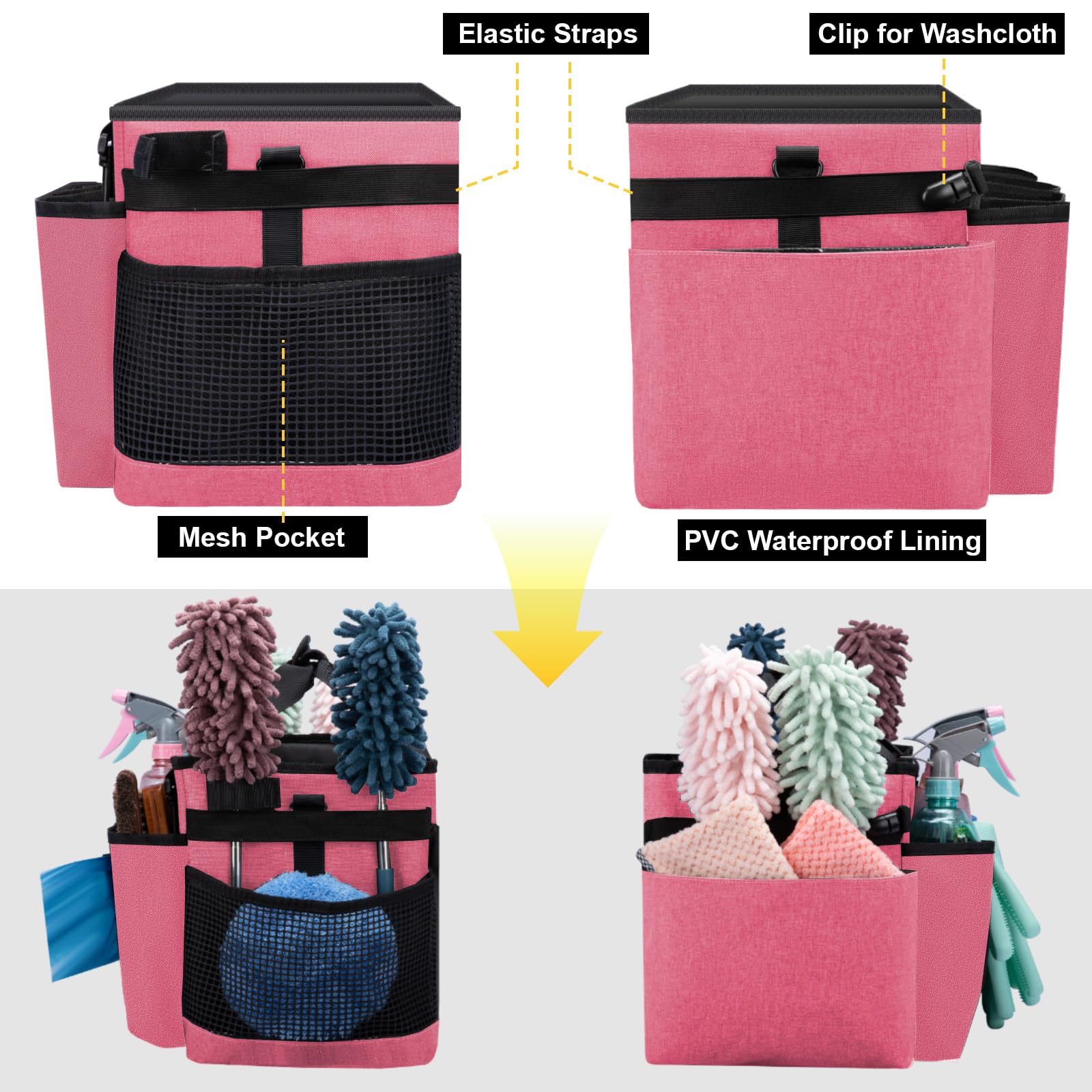 Wearable Large Cleaning Caddy Bag for Housekeepers
