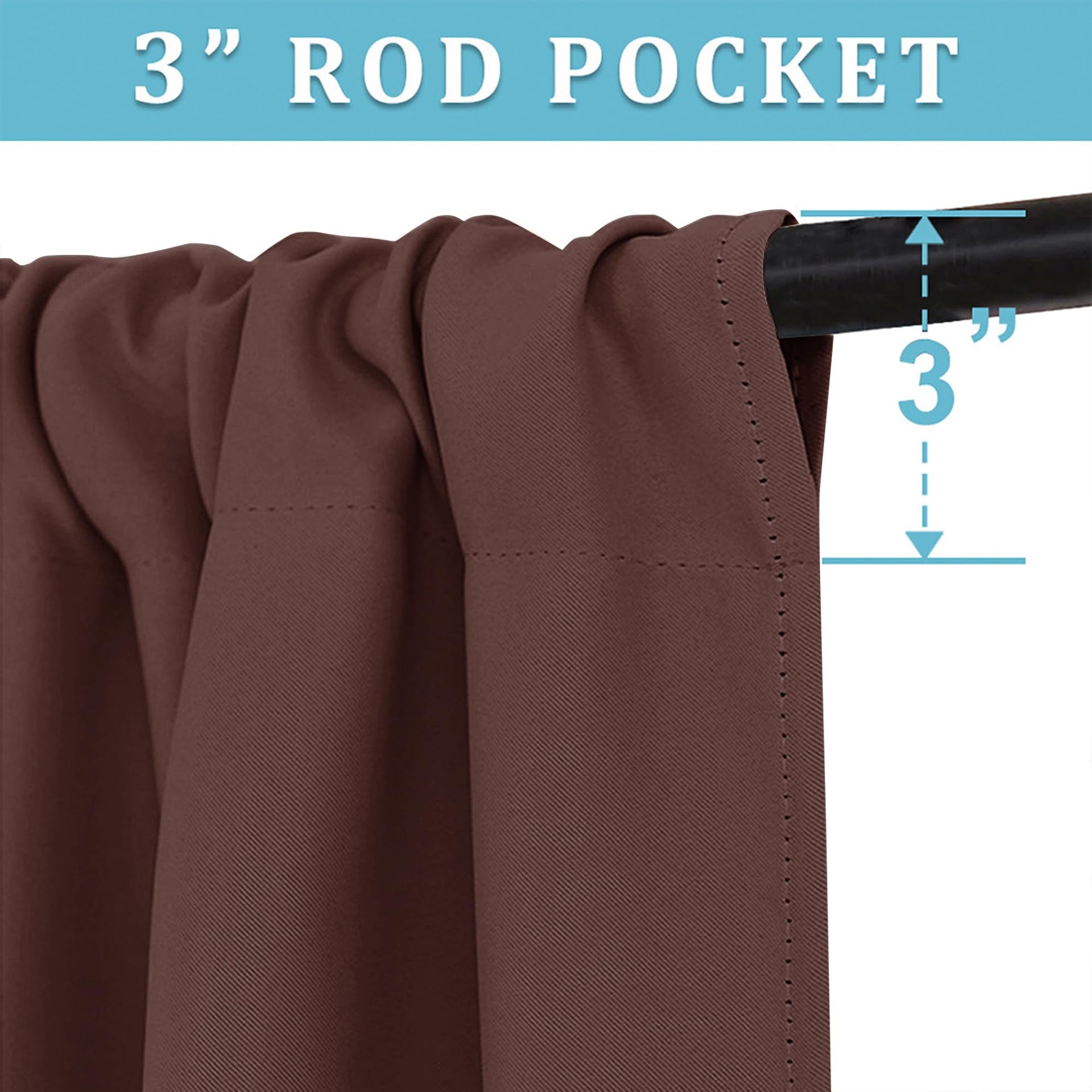 Blackout Curtains for Bedroom Living Room Nursery 63 inches Long (2 Count)