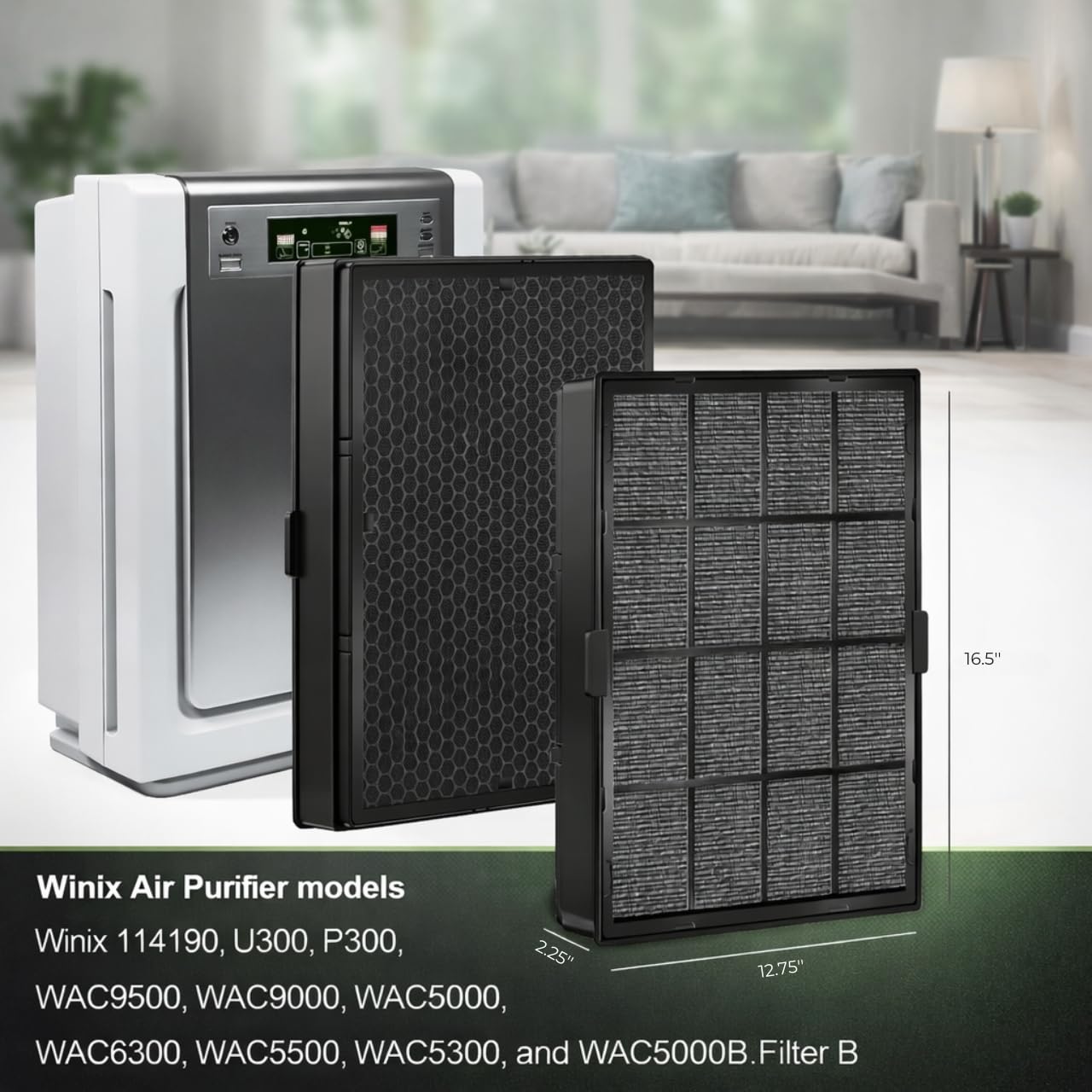 True HEPA Replacement Filter B Compatible with Winix 9500