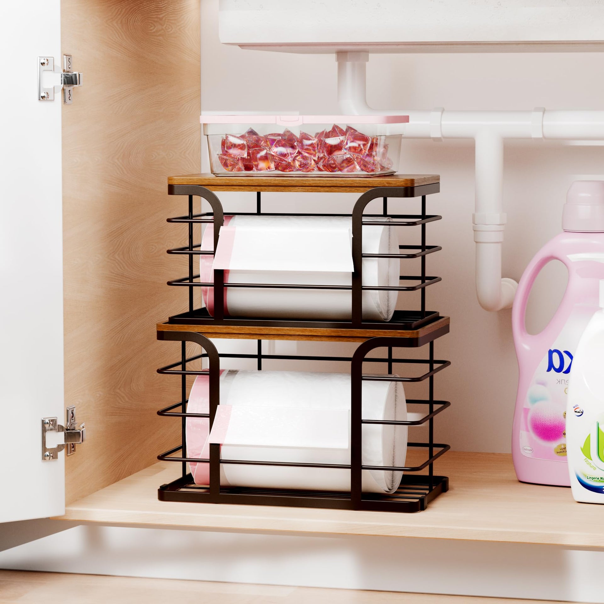 2 Pack Storage Stackable Kitchen Laundry Pantry Organizers (2 Count)
