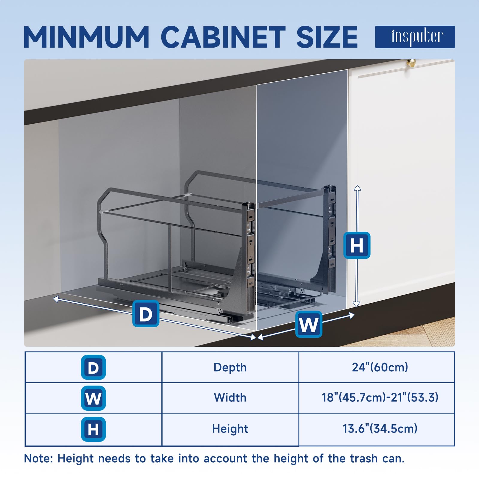 Dual Pull Out Trash Can Under Cabinet with Push to Open Slide Grey