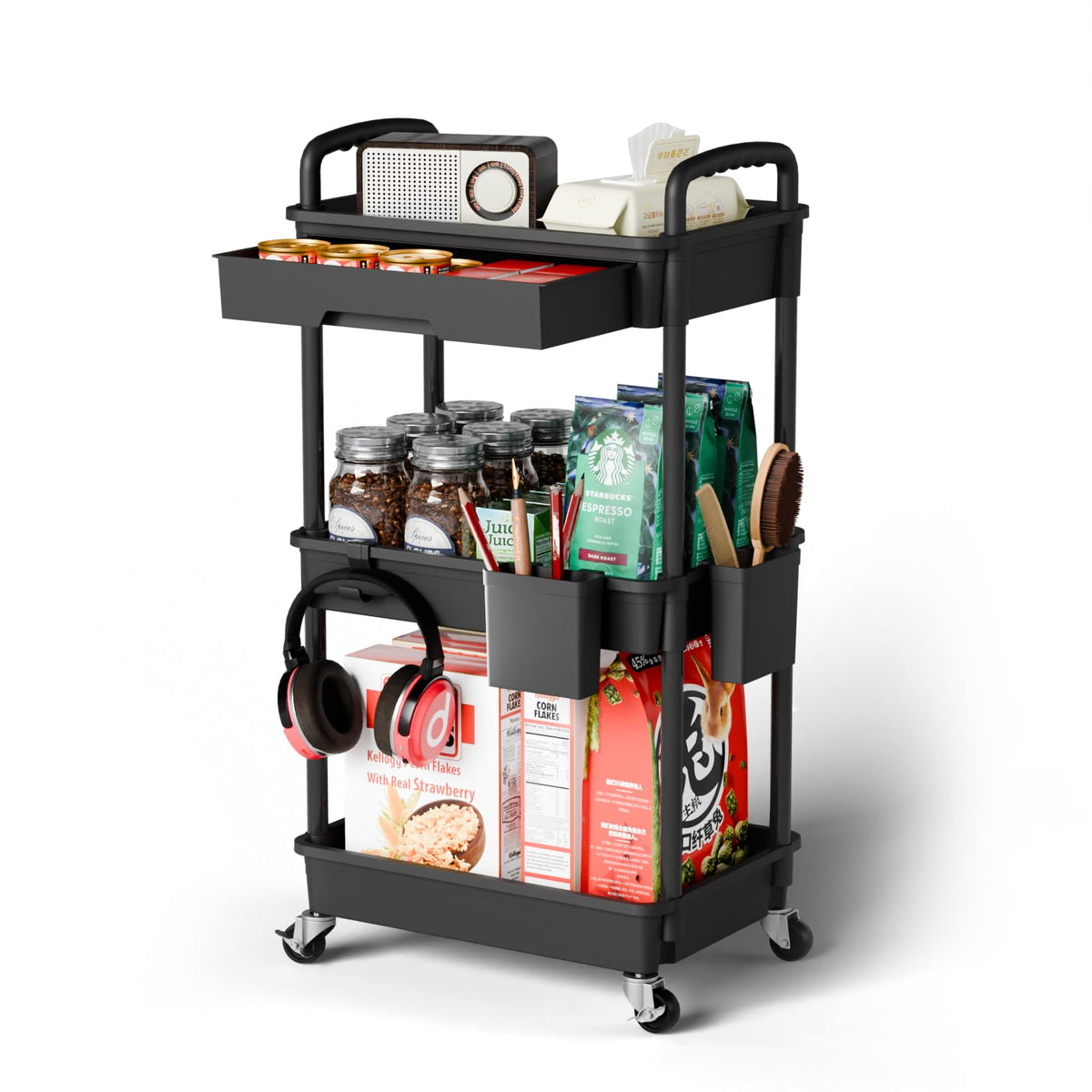 3 Tier Rolling Cart Organizer (3 Count)