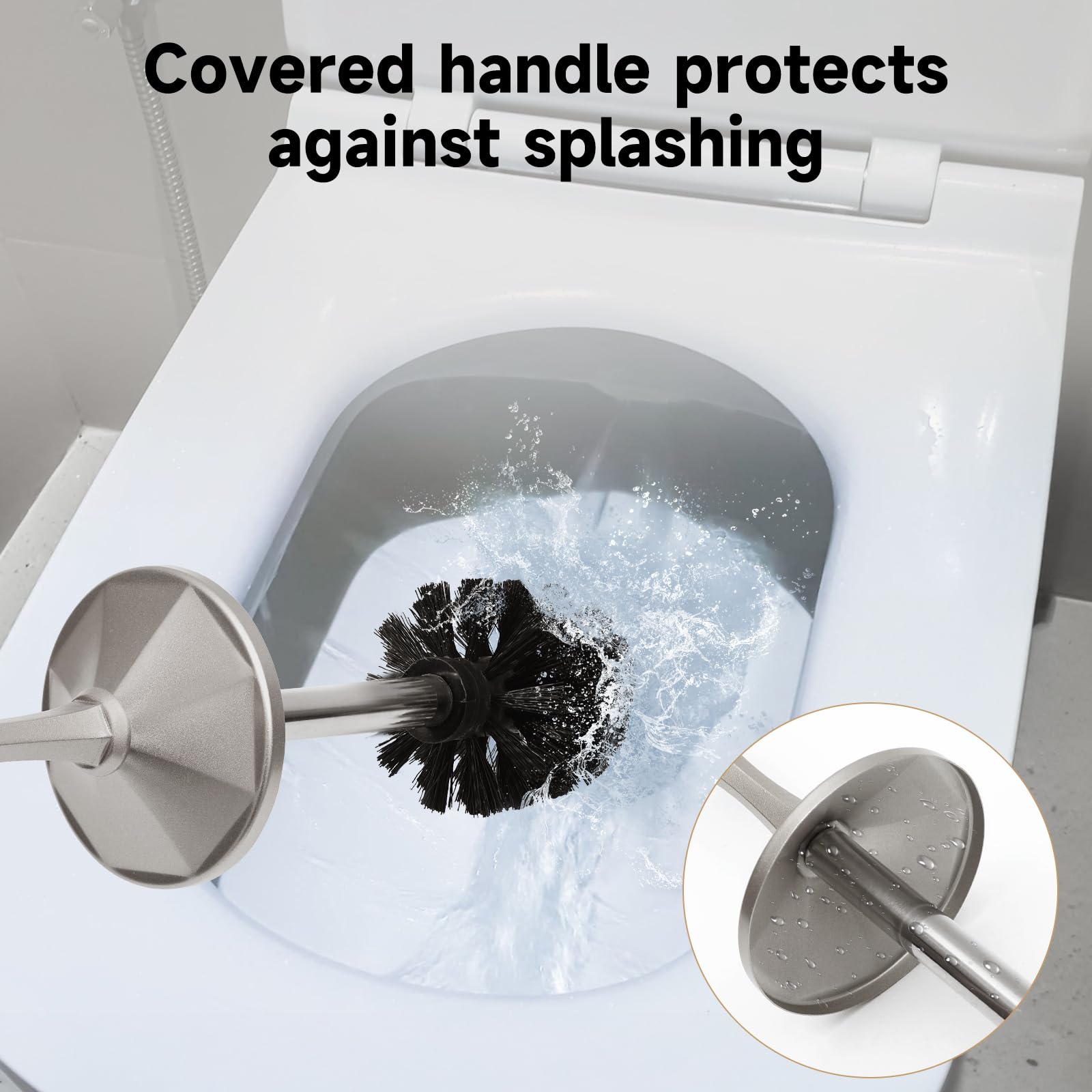 Stain Nickel Toilet Brush and Holder