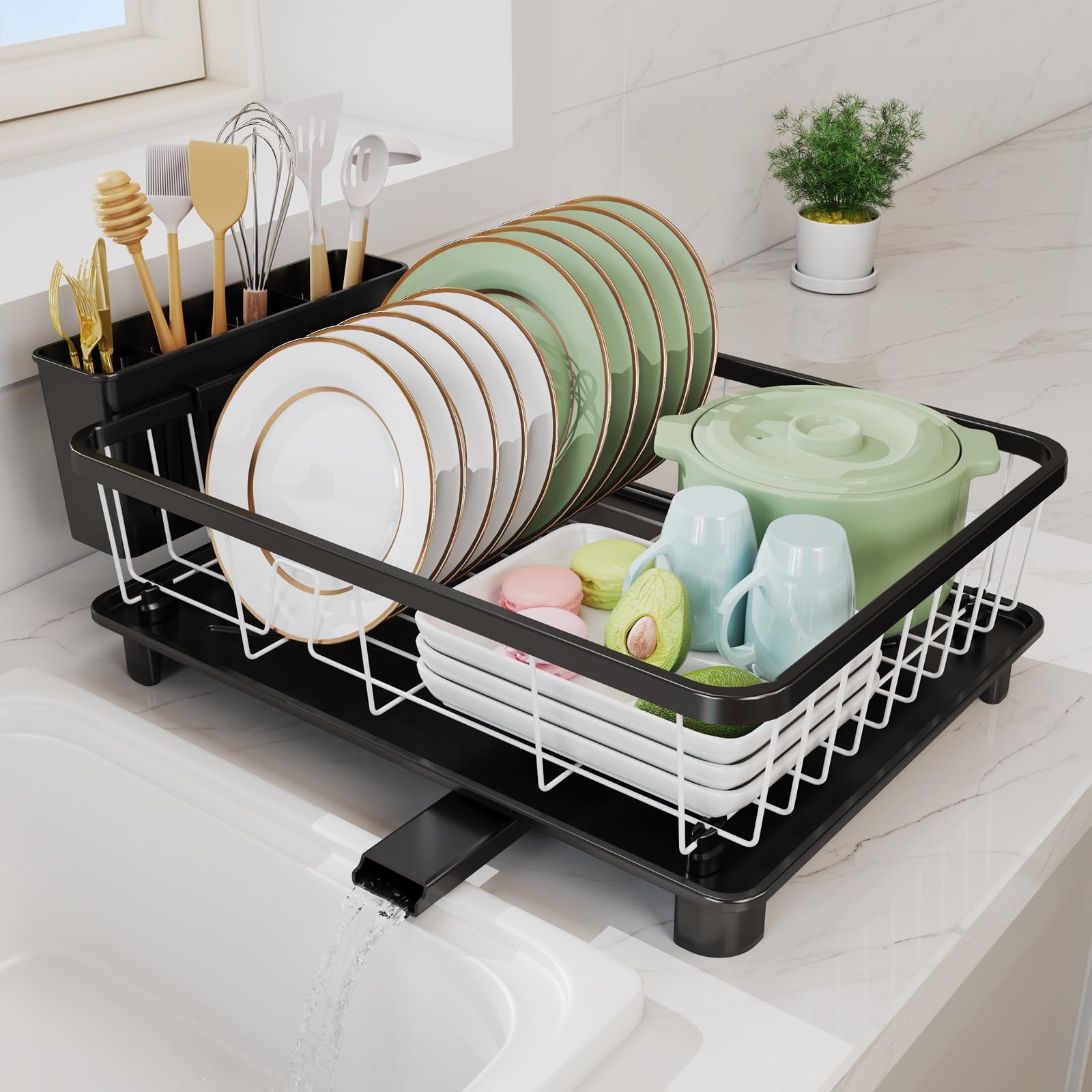 Space Saving Dish Drying Rack for Kitchen Counter