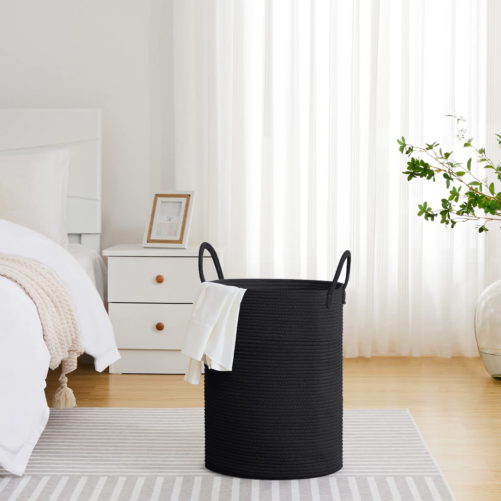 58L Tall Woven Laundry Basket Hamper