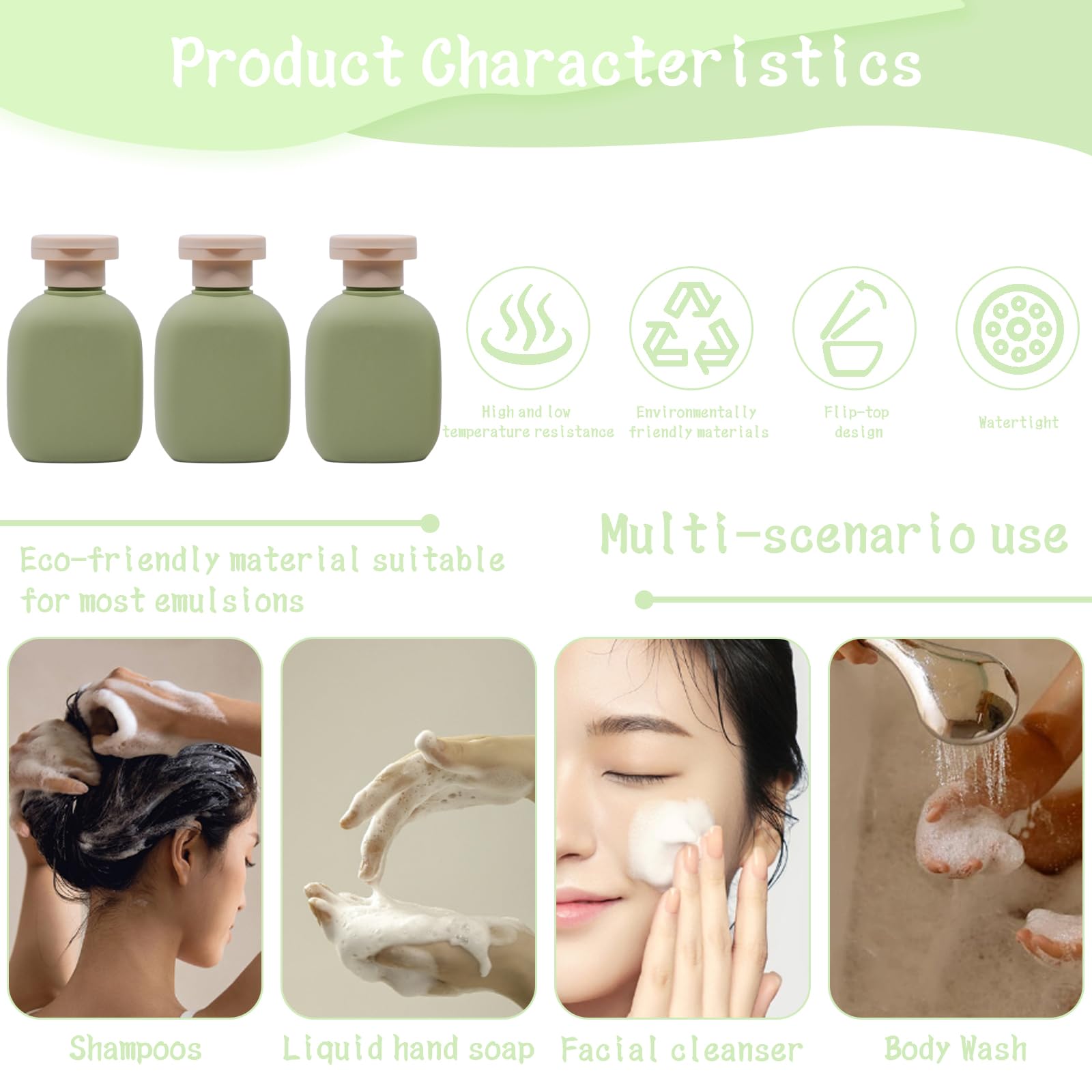 3.4 oz Leak Proof Travel Bottles (6 Count)