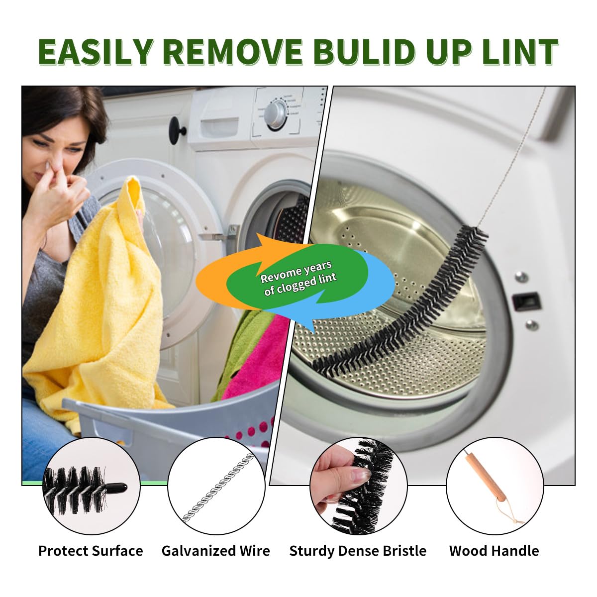 2 Pack Refrigerator Coil Cleaning Brush