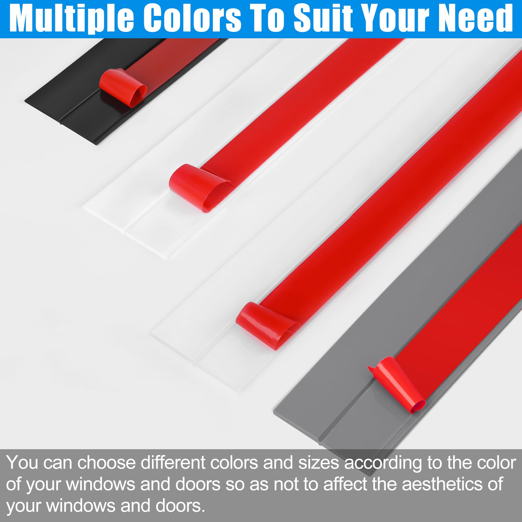 Draft Seal Tape for Doors and Windows 2 in x 20 Ft Silicone Weather Stripping Extra Thick 2mm Door Seal Strip with Strong Adhesive Draft Insulation Stopper Side Seal (20 Foot)