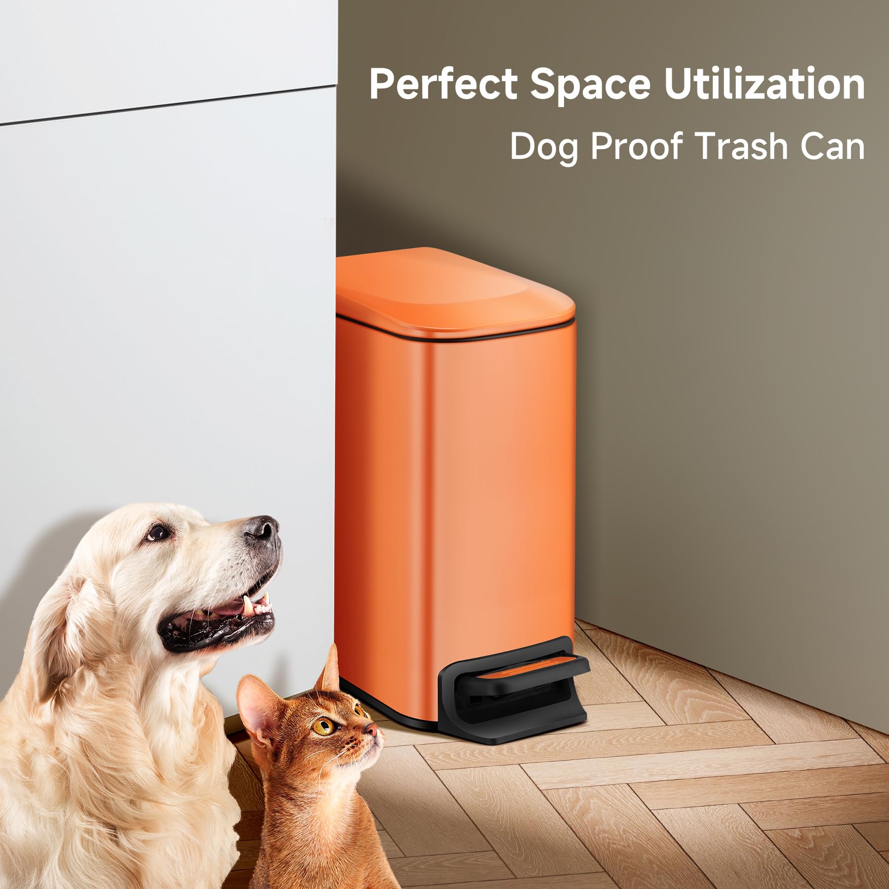 Small Bathroom Trash Can with Lid