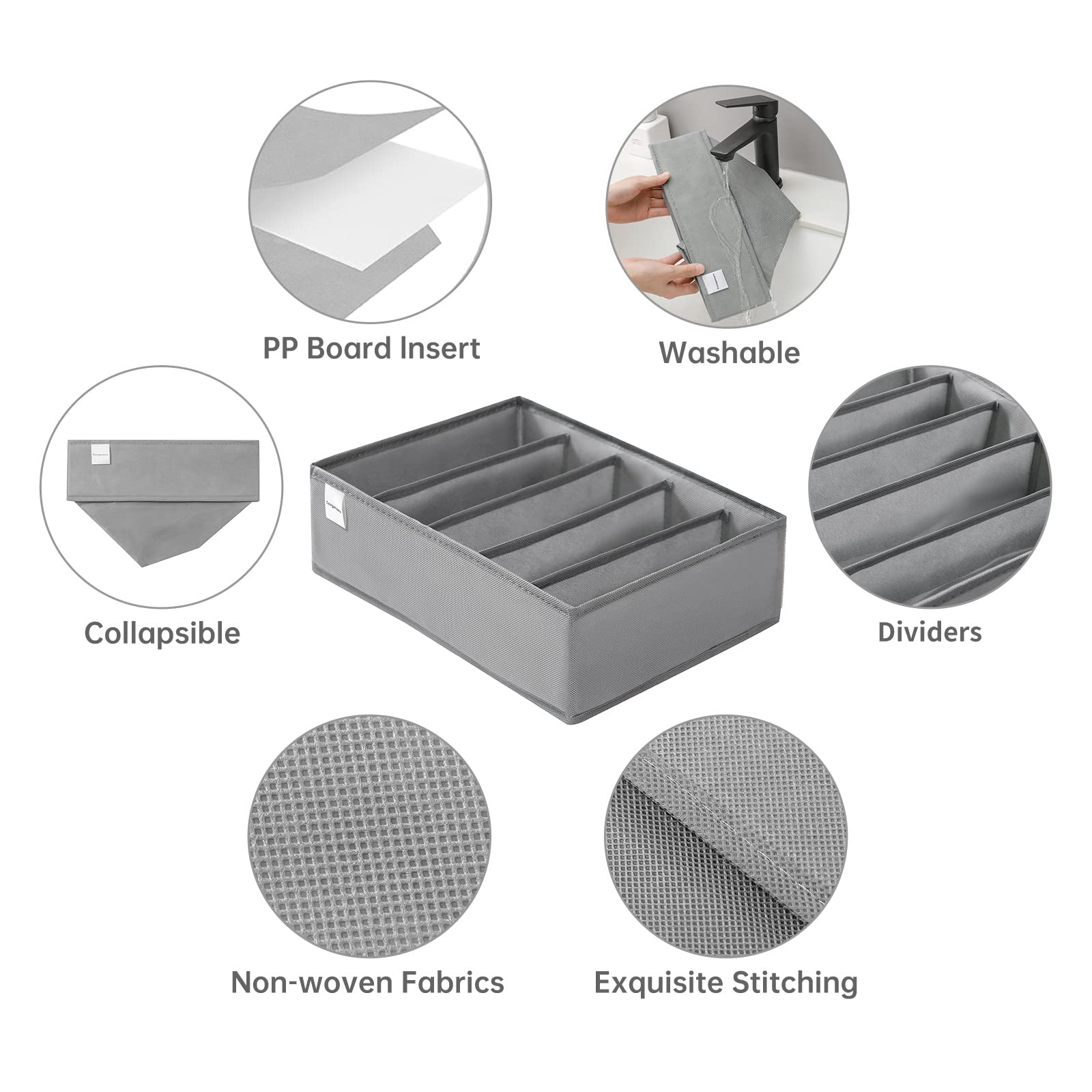 4 Packs T shirt Drawer Organizers for Clothing (4 Count)