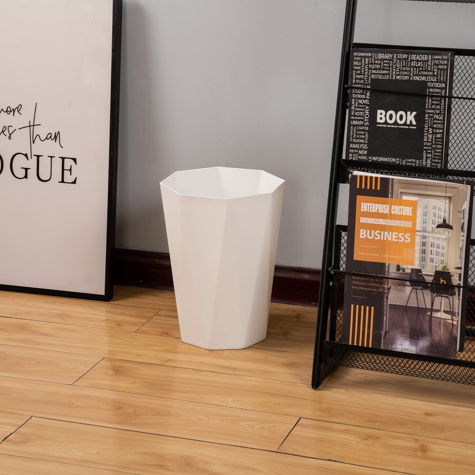 12L Trash Can Wastebasket Plastic Trash Bin Garbage Container Rubbish Can Paper Basket Office Organizer for Bedroom Home Office