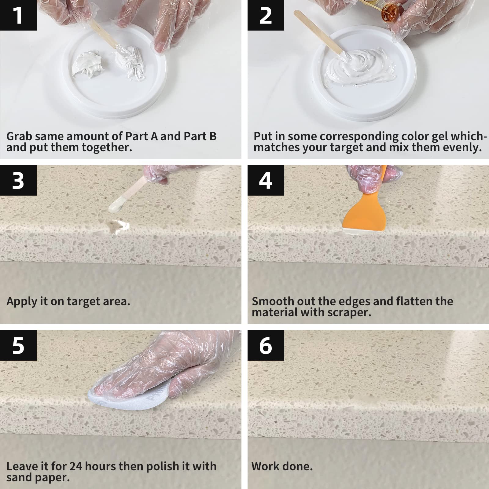 Tile and Granite Repair Kit for Marble Porcelain and Quartz Countertops