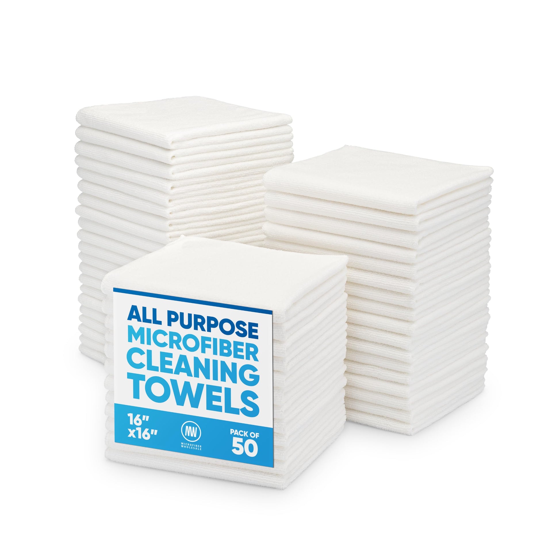 White Microfiber Cleaning Cloths (50 Count)