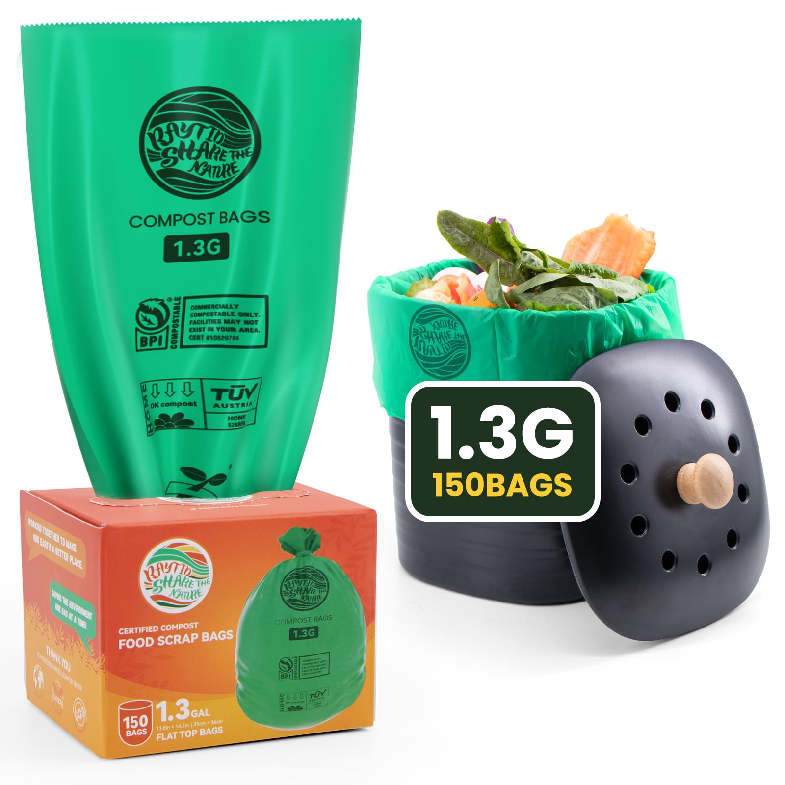 Compost Bags 1.3 Gallon (150 Count)
