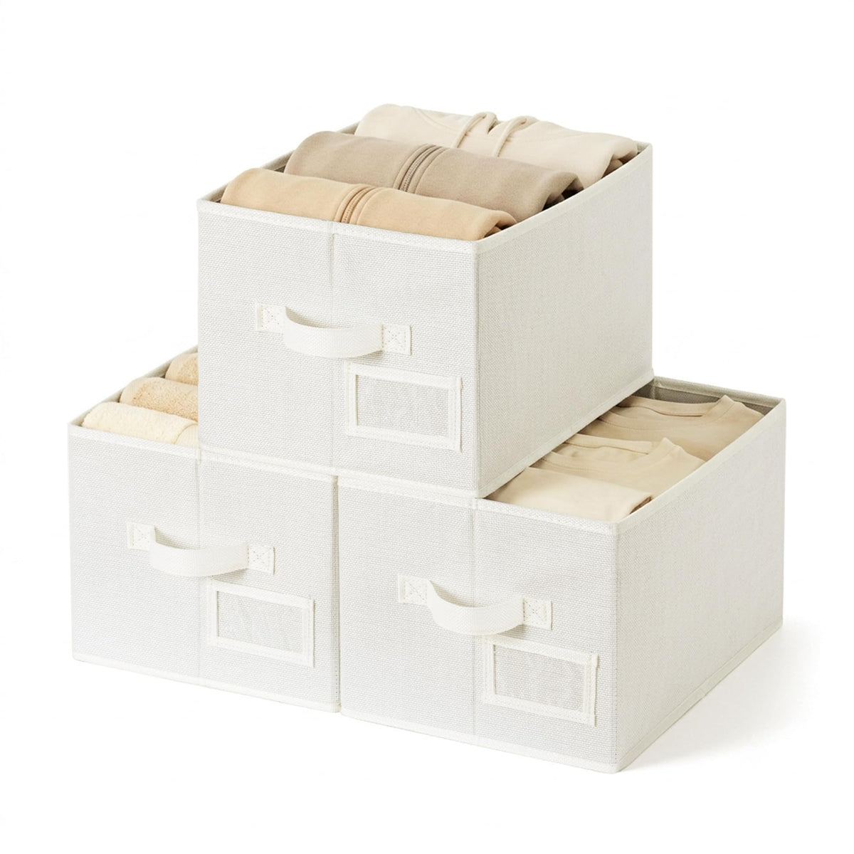 Closet Storage Bins with Label (3 Count)