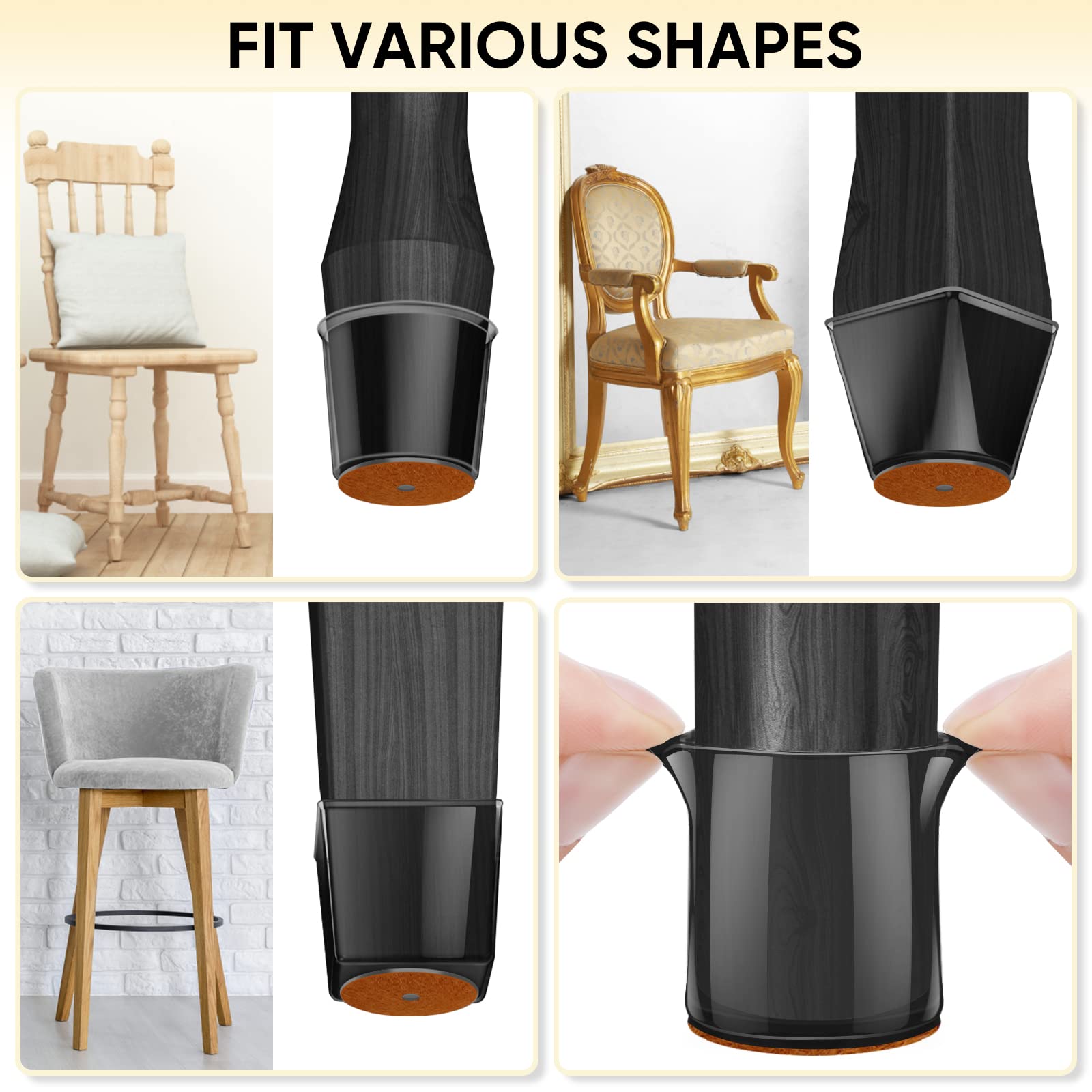 Silicone Chair Leg Floor Protectors (16 Count)