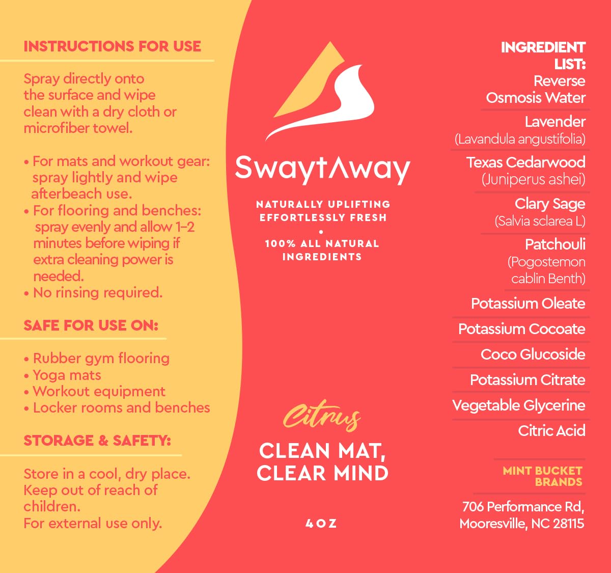 SwaytAway Fitness Mat Mist (8 Fl Oz)