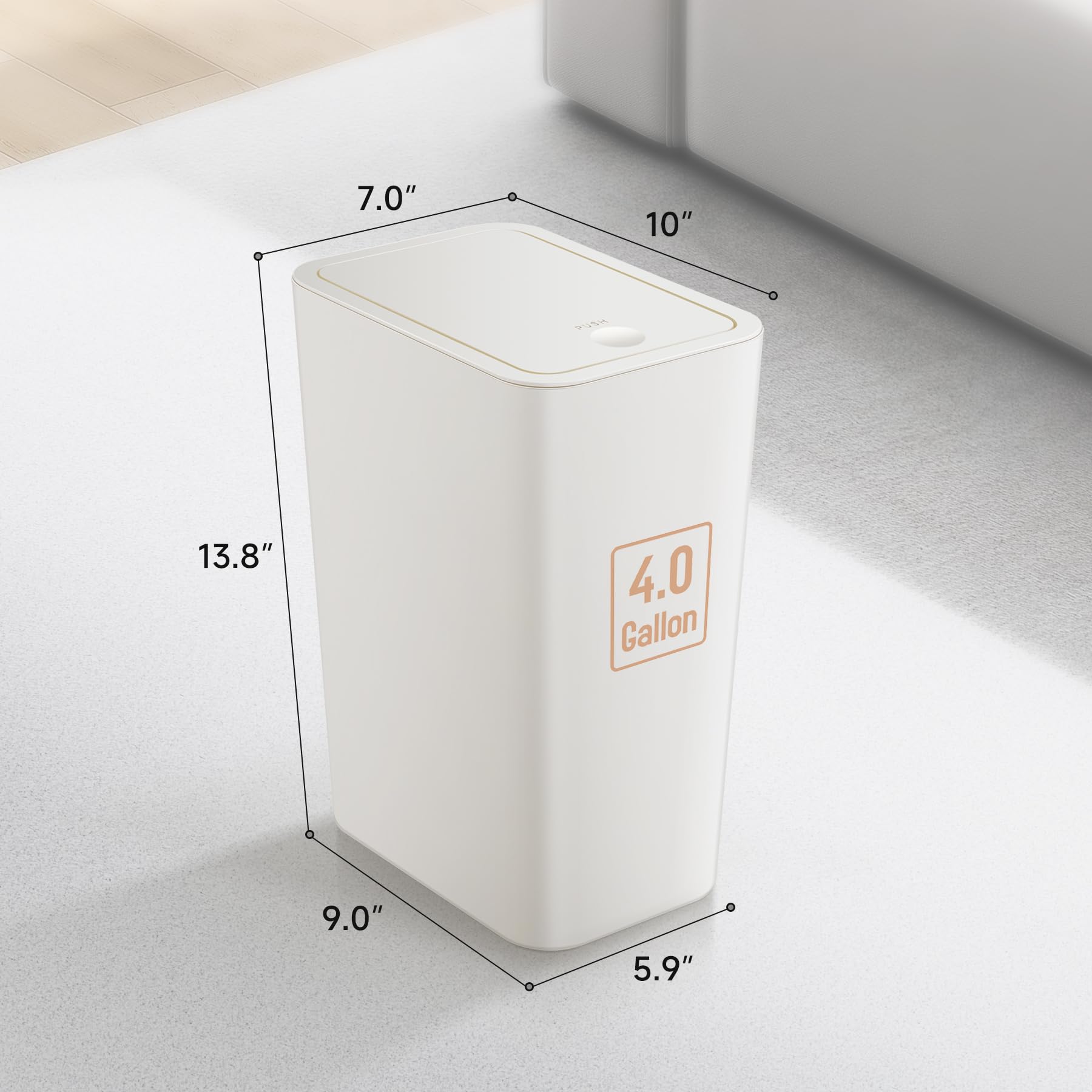 Bathroom Trash Can with Lid (2 Count)