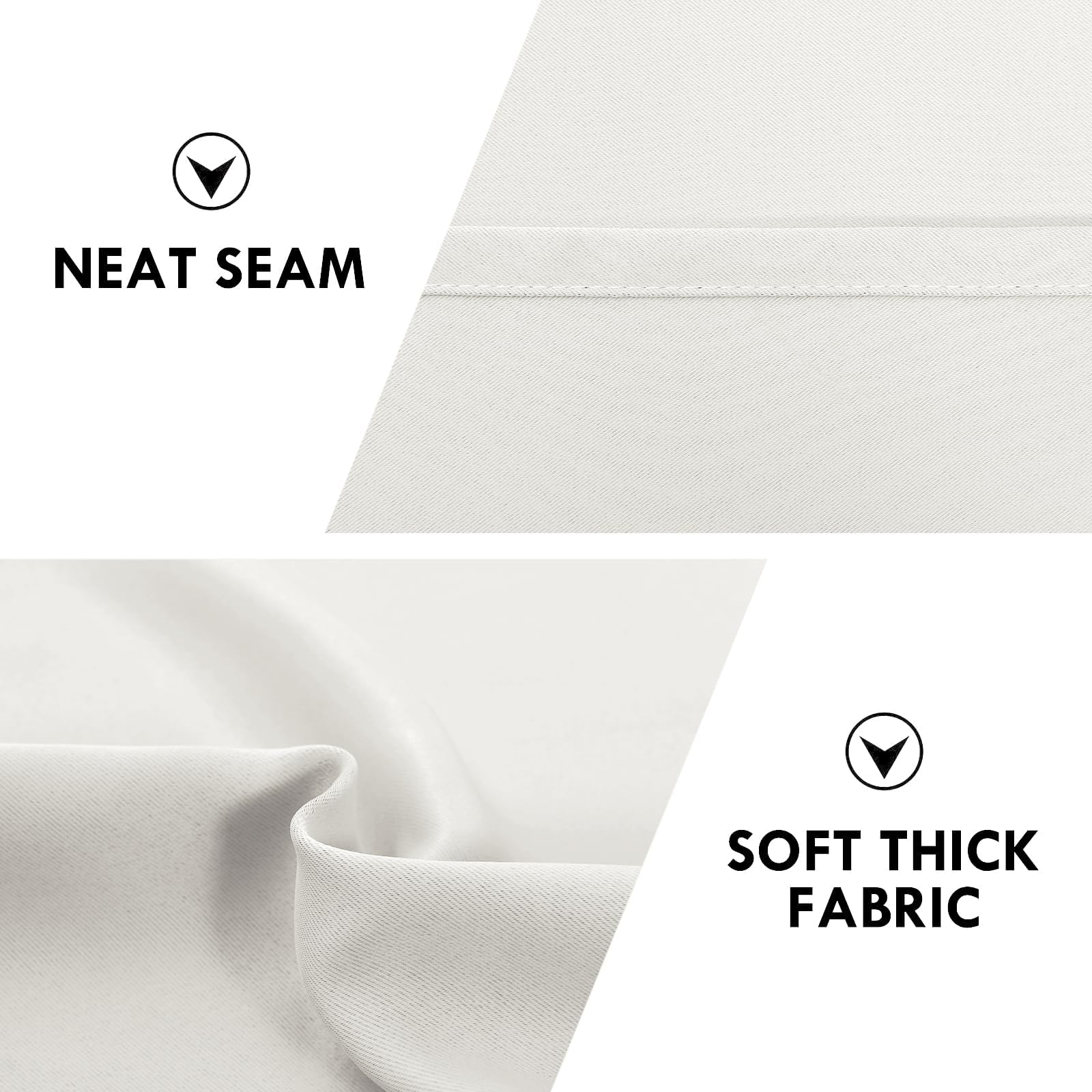 Short Blackout Curtains 52 x 36 Inch Long for Kitchen RV Bunk Ivory (2 Count)