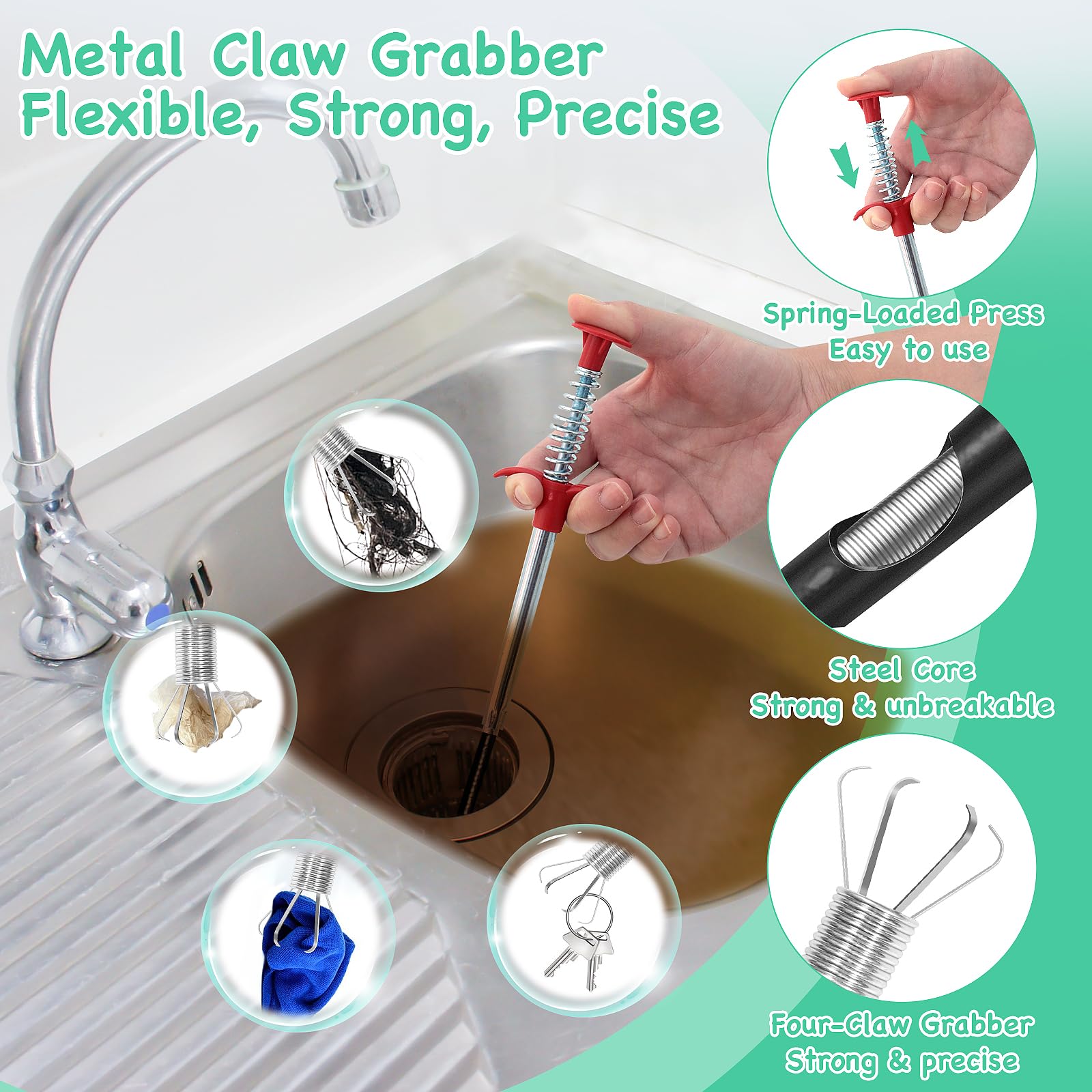 18PCS Drain Clog Remover Tool Set