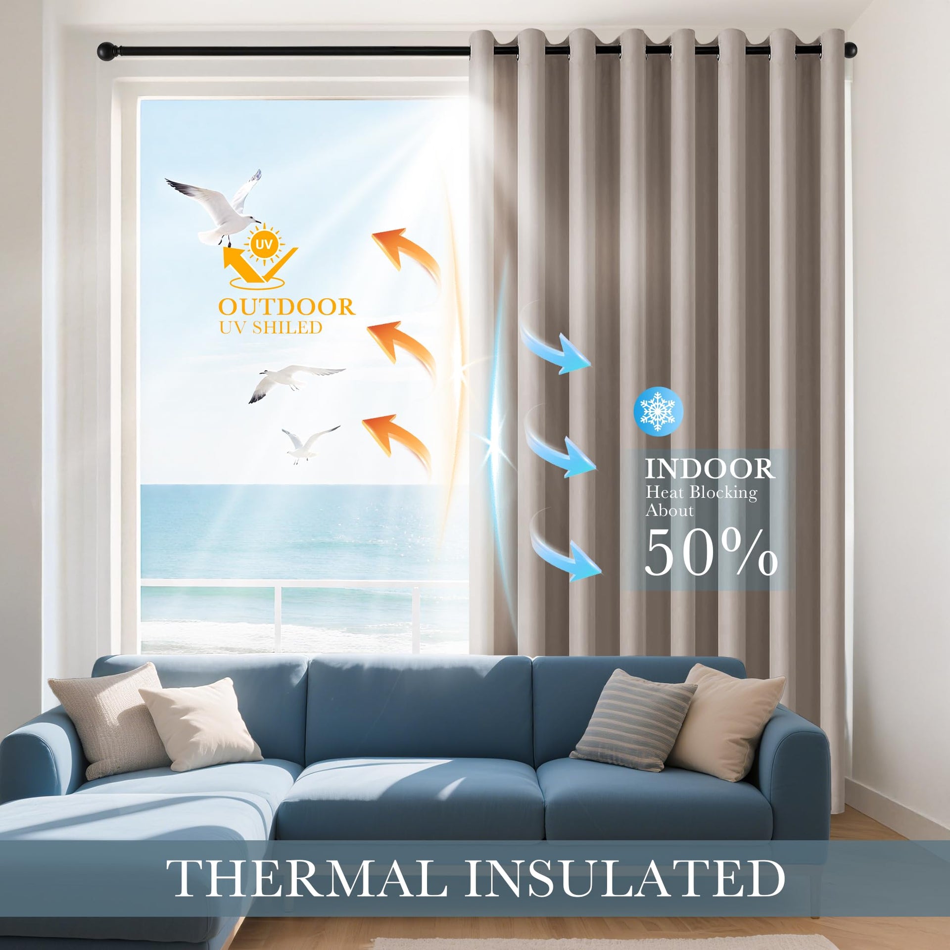 Light Taupe Blackout Curtains