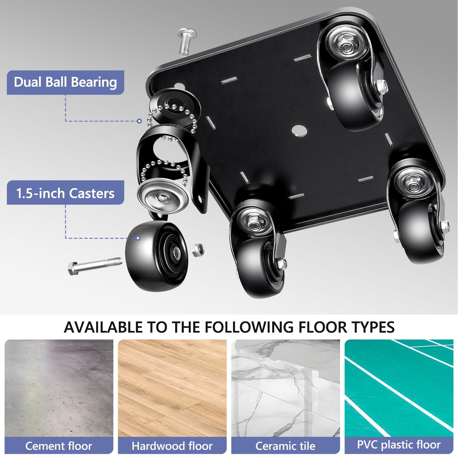 Upgraded Furniture Dolly with 4 Wheels (4 Count)