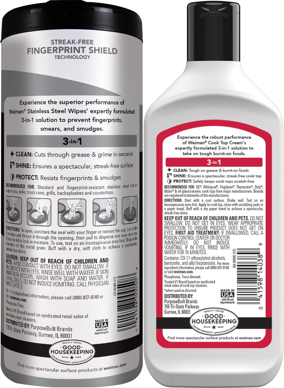 Heavy Duty Cooktop Polish & Stainless Steel Wipes