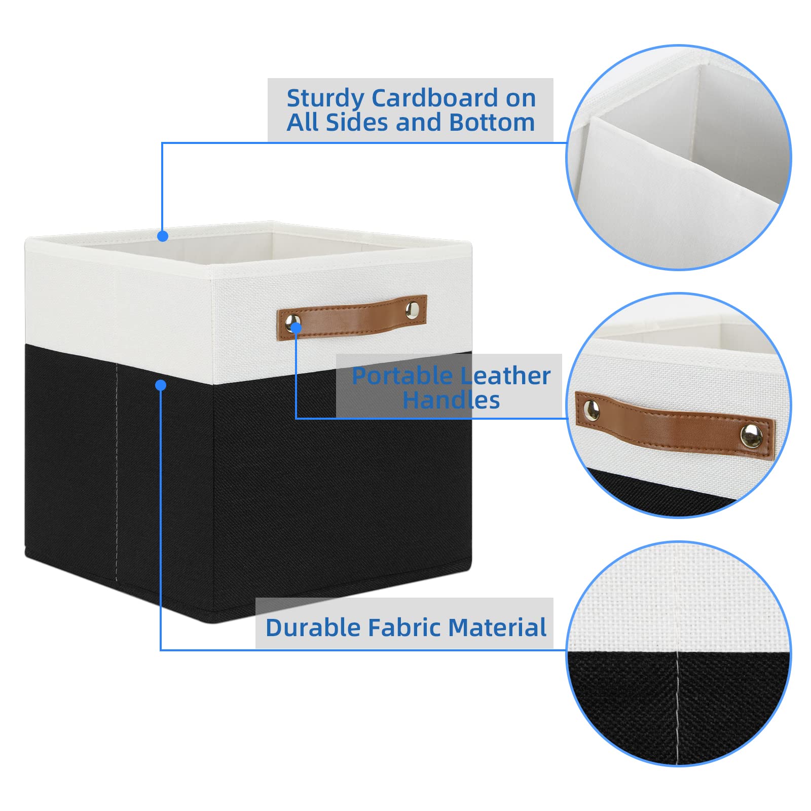 11 inch Cube Storage Bin 4 Pack Fabric Storage Cubes for Home