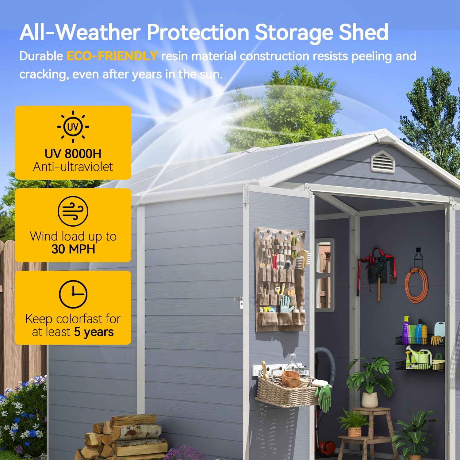 6x8 FT Outdoor Storage Shed