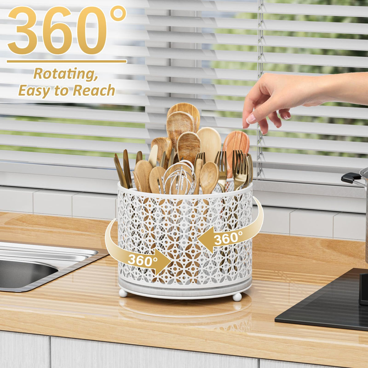 360° Rotating Kitchen Utensil Holder