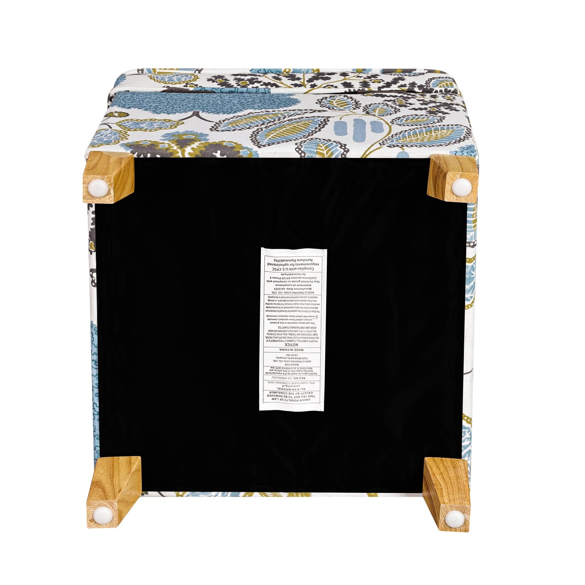 18 Inch Linen Storage Ottoman Cube