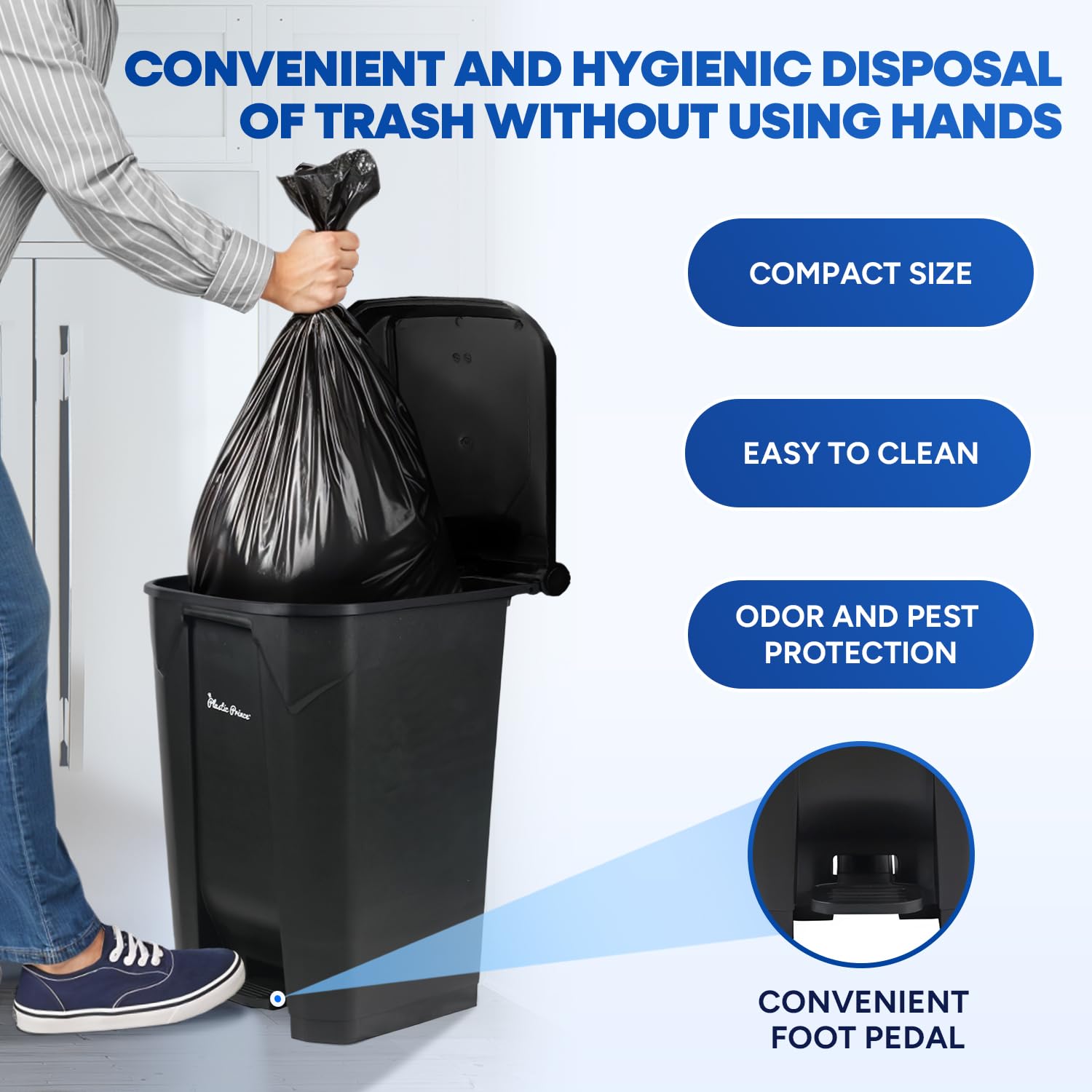 14 Gallon Step Trash Can for Kitchen