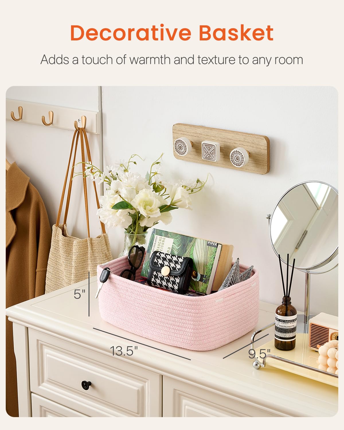 Small Woven Storage Basket for Organizing (3 Count)