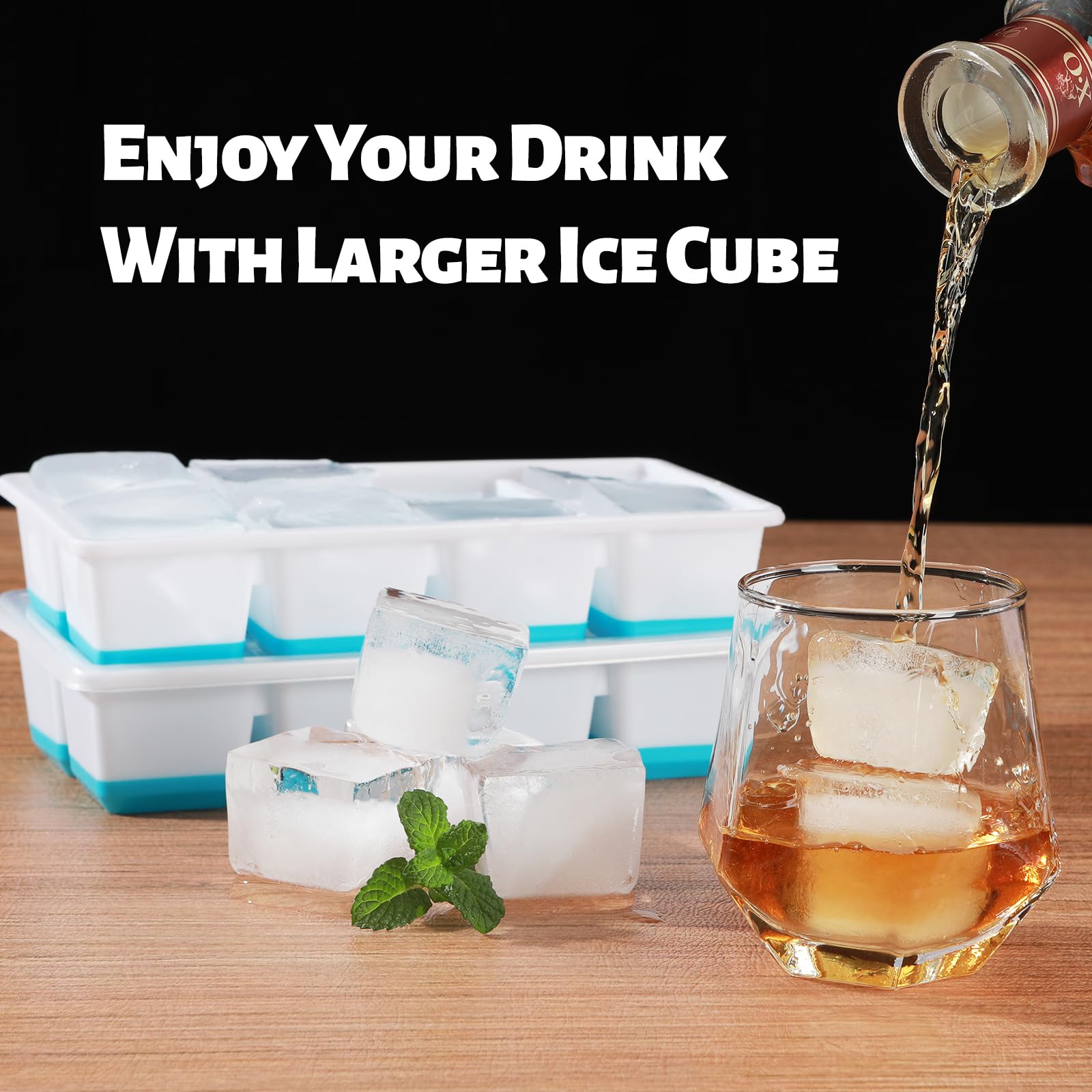 Large Ice Cube Trays with Lid (2 Count)
