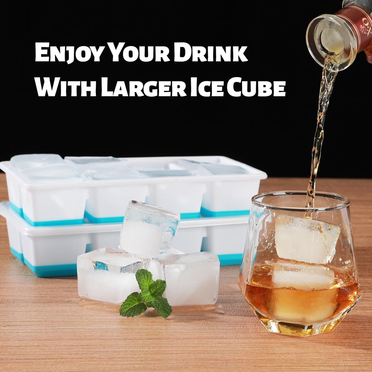 Large Ice Cube Trays with Lid (2 Count)