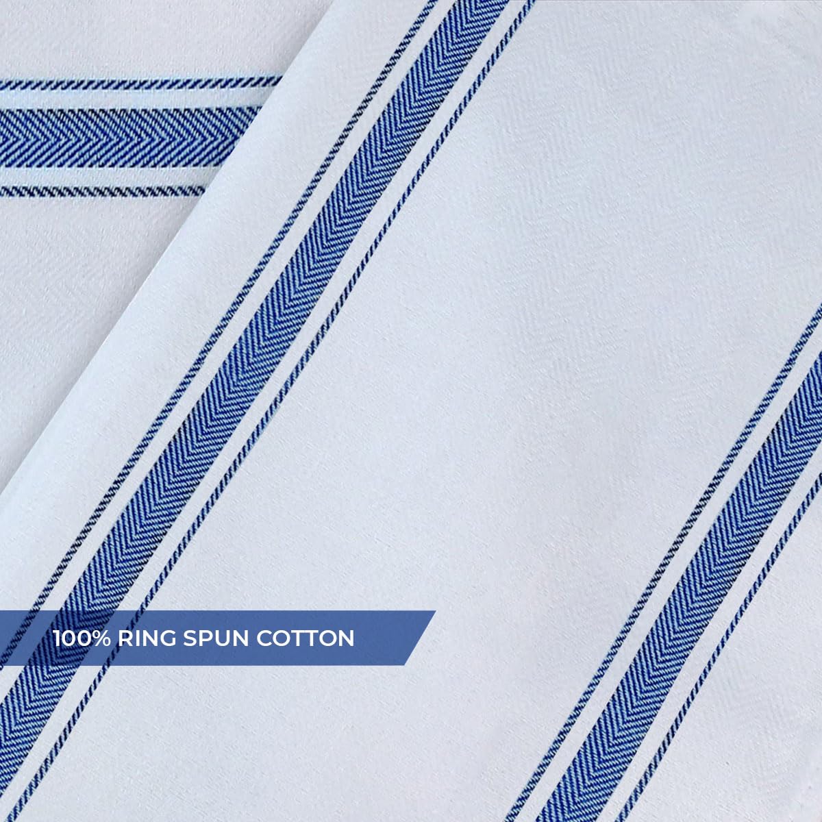 Dish Towels 30 Pack Blue Stripe 100% Cotton Kitchen Towel 15x25 Inch Tea Towels (30 Count)