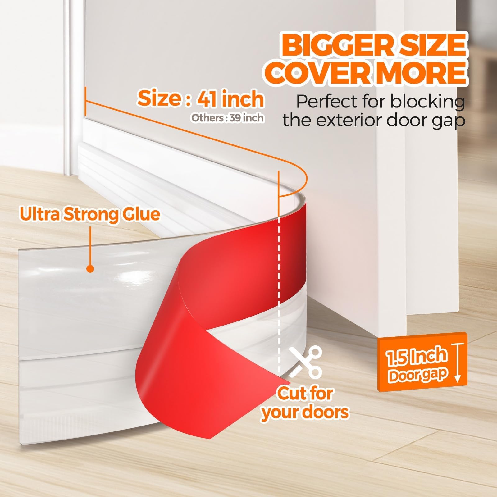 Weather Stripping 41 inch Under Door Draft Blocker Door Seal
