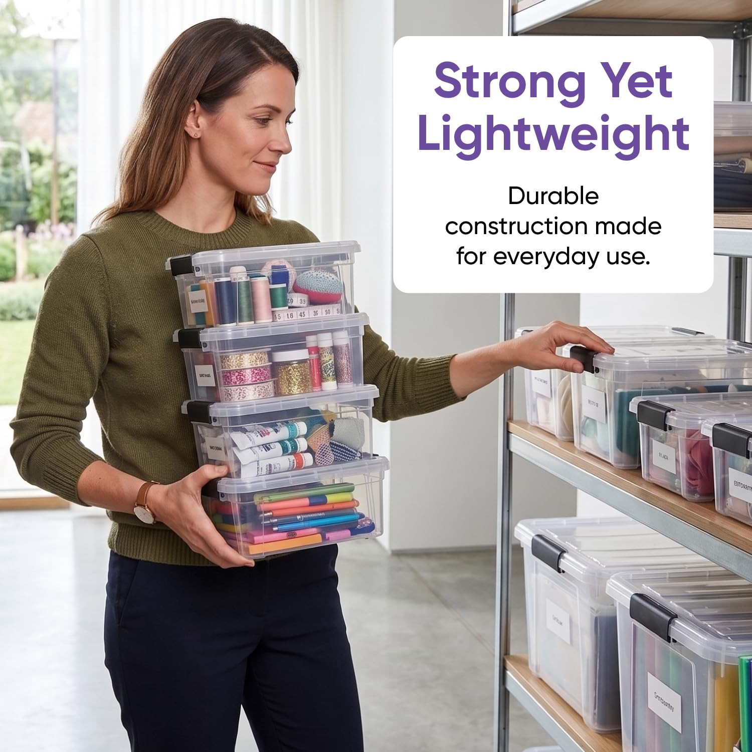 Clear Storage Boxes with Lids (5 Count)