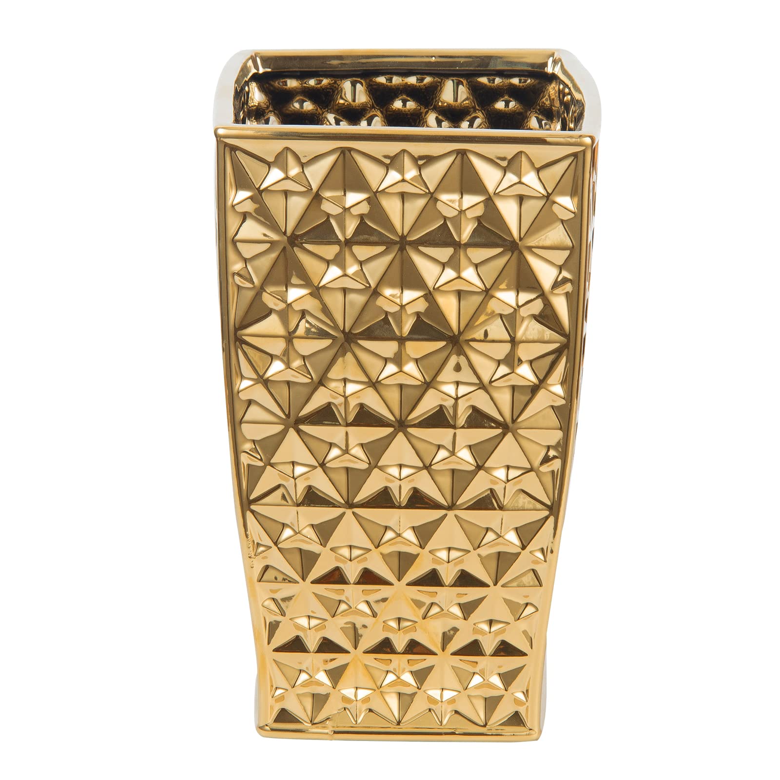Ceramic Gold Square Garbage Can Kitchen Trash Cans