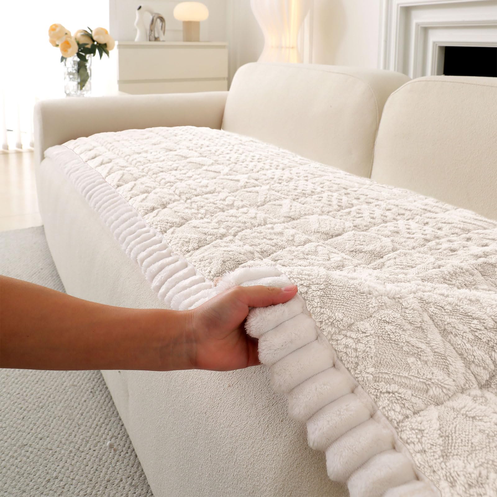 All Seasons Sofa Covers for 3 Cushion Couch Washable (3 Ounce)